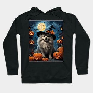 Aesthetic Halloween Keeshond Dog Witch Pumpkin Horror Nights Custom Hoodie